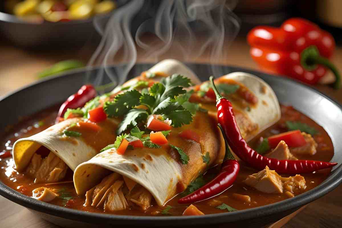 enchiladas di pollo al peperoncino calabrese