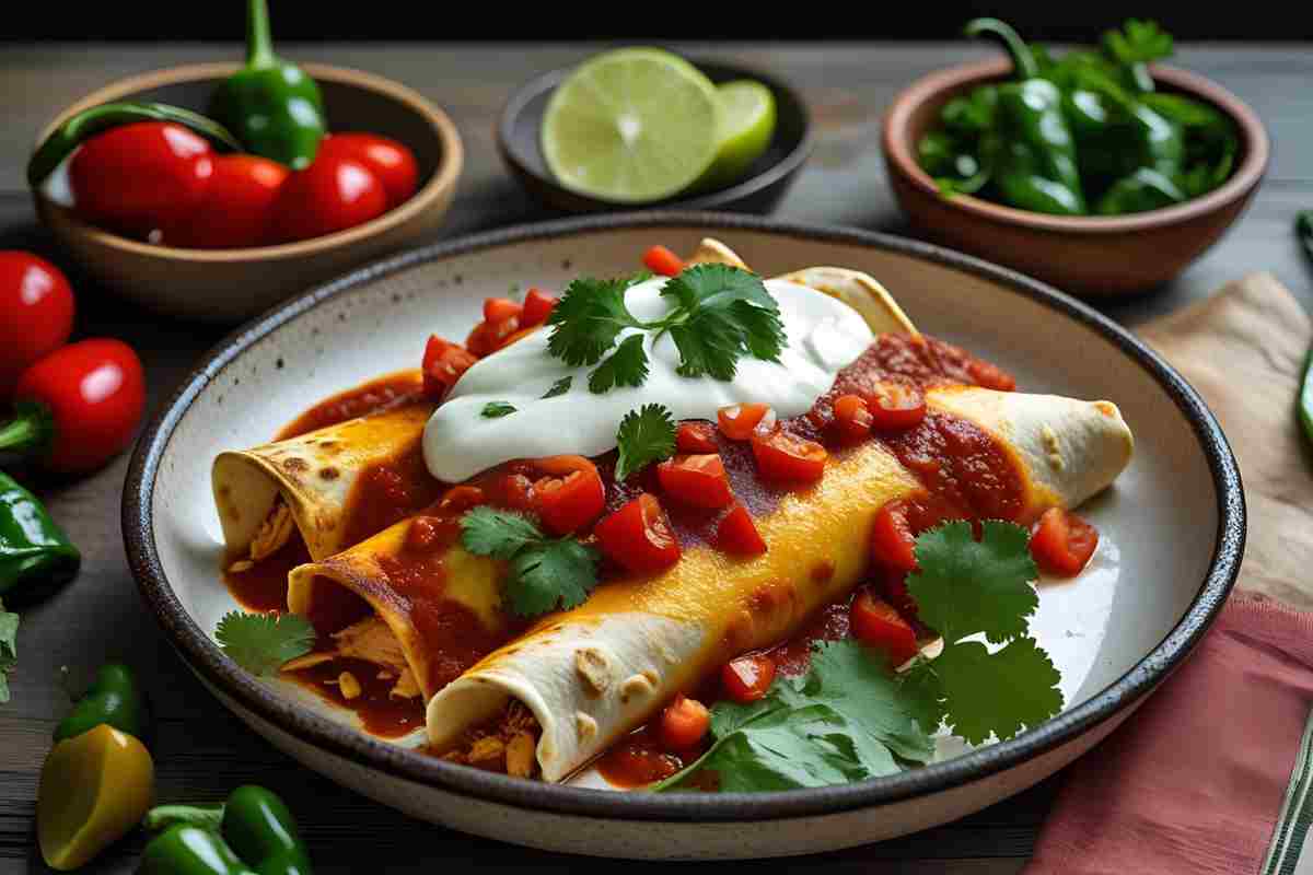 enchiladas di pollo al peperoncino calabrese