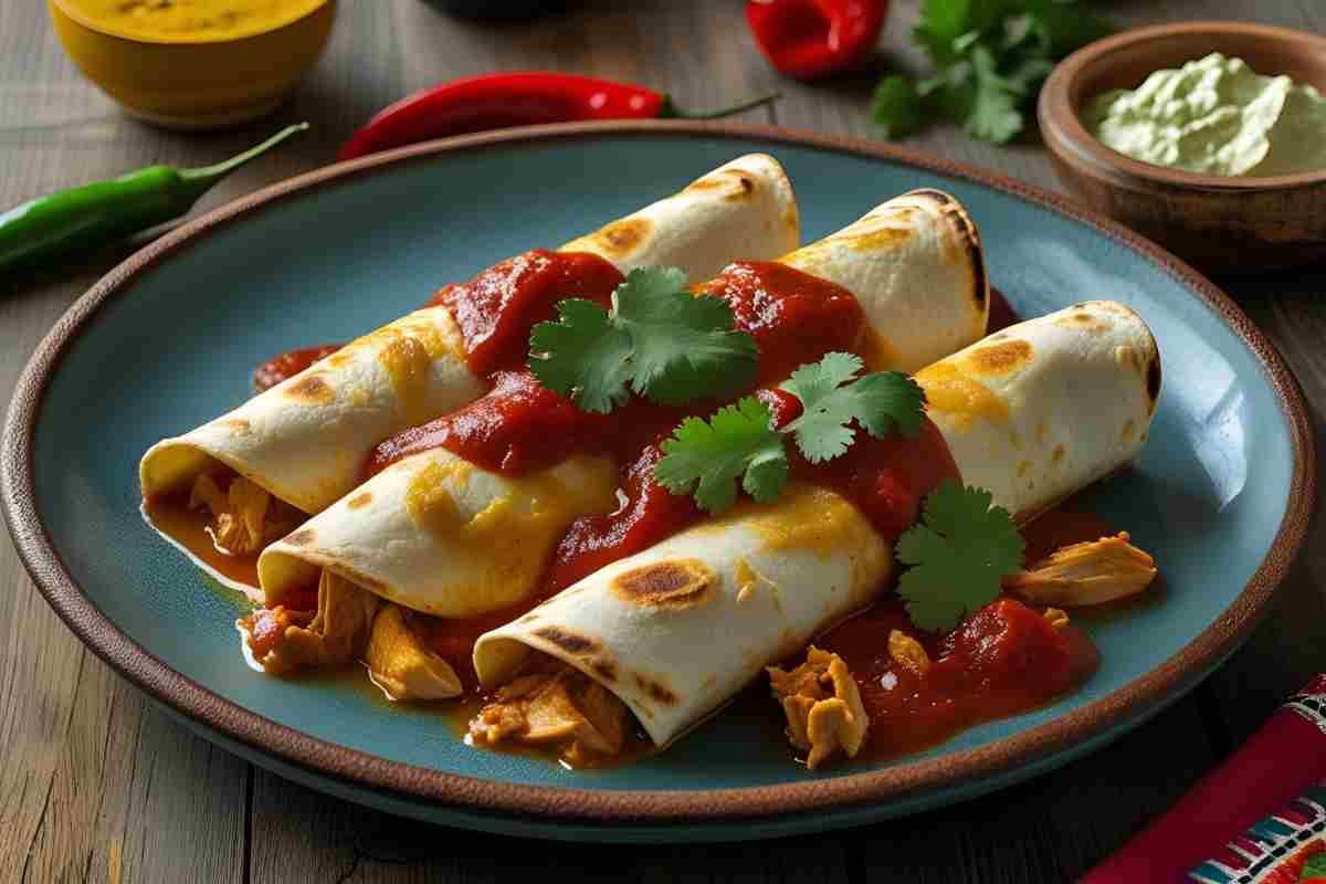 enchiladas di pollo al peperoncino calabrese