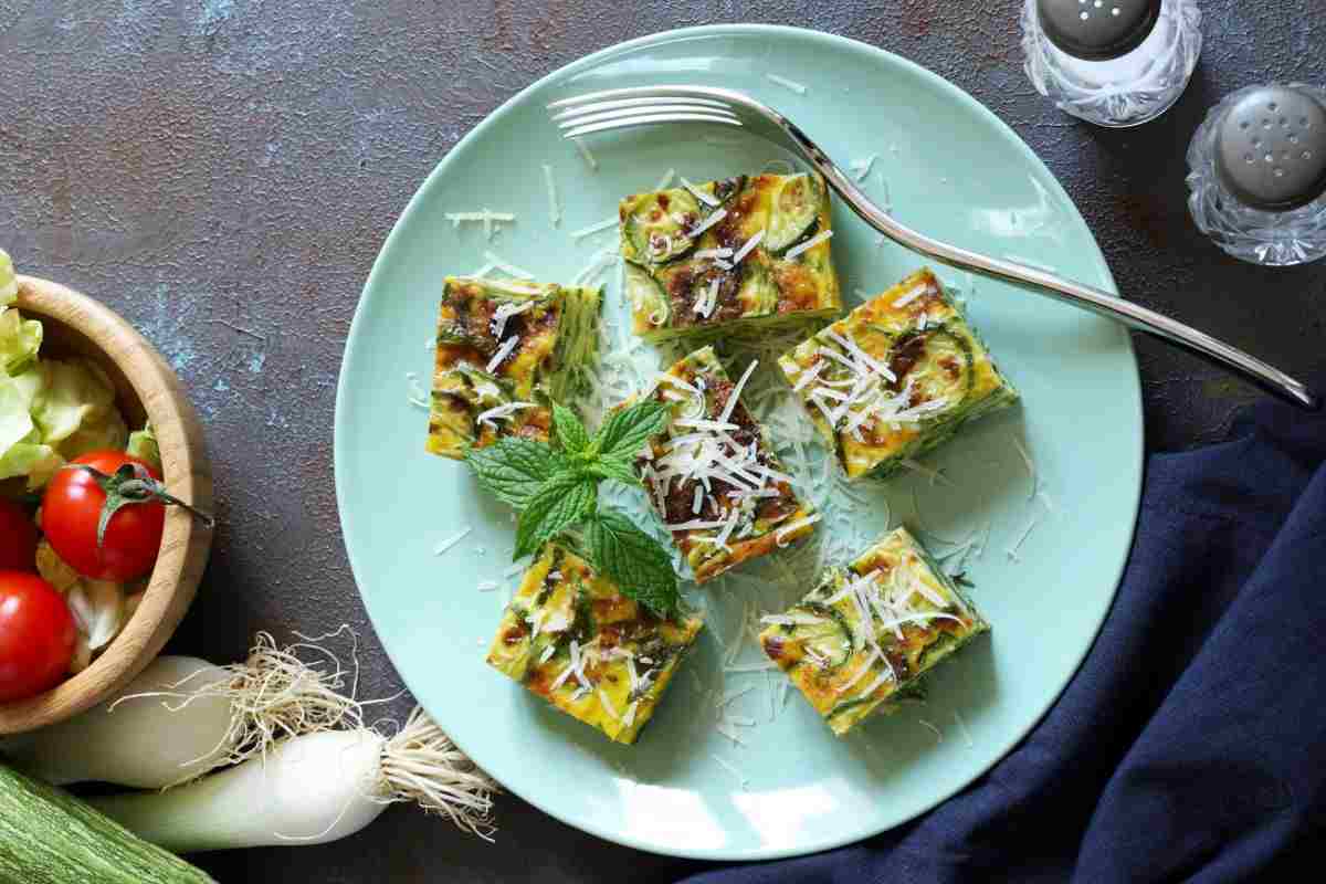 frittata a cubetti con parmigiano