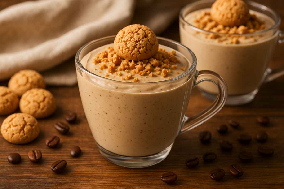 crema caffè e amaretti in tazzine