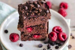 brownies con lamponi