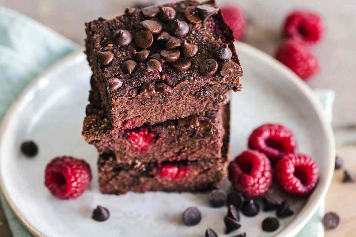brownies con lamponi