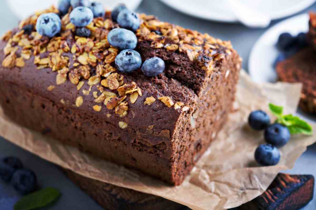 plumcake al cioccolato con mirtilli