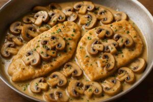 scaloppine di pollo ai funghi champignon